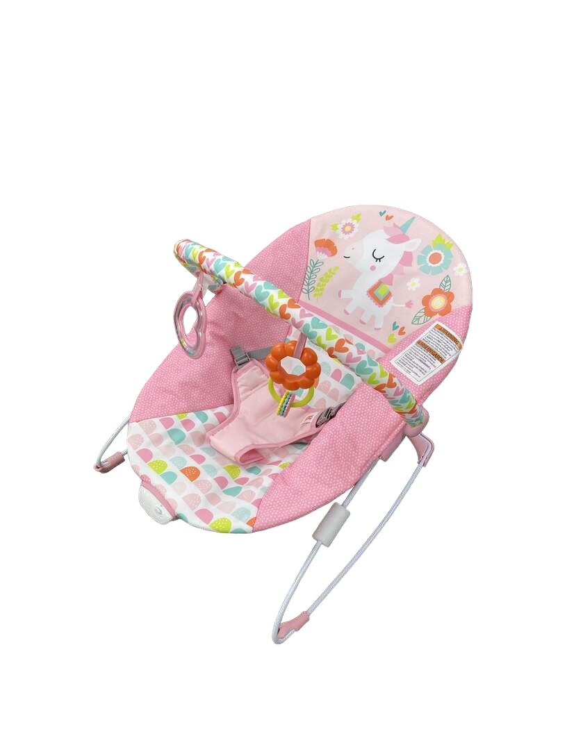  Bright Starts Vibrating Baby Bouncer, Fanciful Fantasy Unicorn