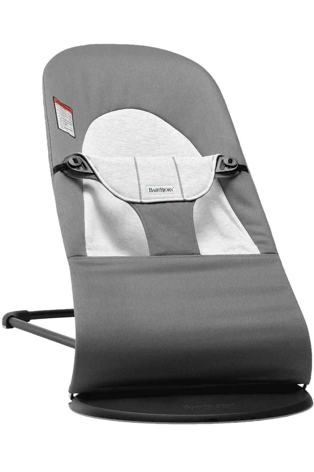  BabyBjorn Bouncer Balance With Toy Bar, Soft, Cotton, Dark Grey/Grey, Black Frame