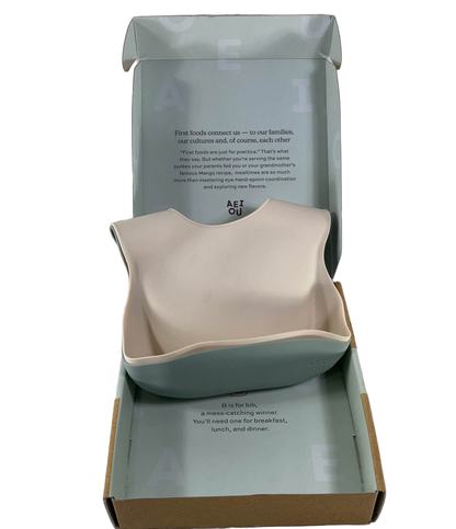  AEIOU Bib 2-Pack, Sage/Oat Milk