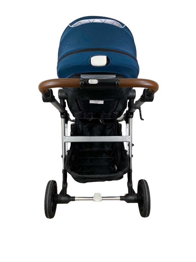  Mockingbird Single To Double Stroller, 2023, Silver With Penny Leather, Sea, Windowpane