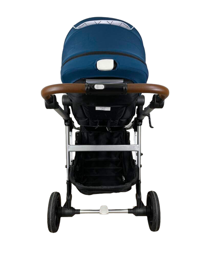  Mockingbird Single To Double Stroller, 2023, Silver With Penny Leather, Sea, Windowpane