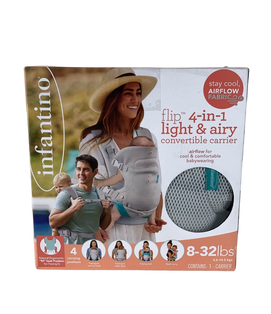  Infantino Flip Advanced 4-in-1 Convertible Carrier, Grey/Teal