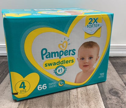  Pampers Swaddlers Diapers, Size 4, 66 Count