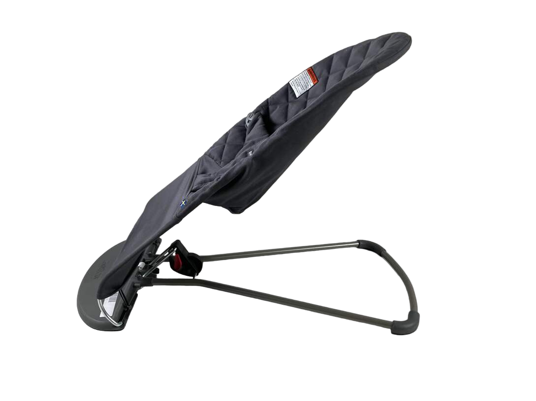  BabyBjorn Bouncer Bliss, Anthracite Cotton Classic Quilt, Light Gray Frame