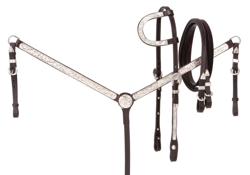 Royal King Single Ear Silver Western Show Set