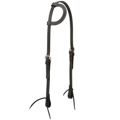 Weaver Black Leather Sliding Ear Headstall