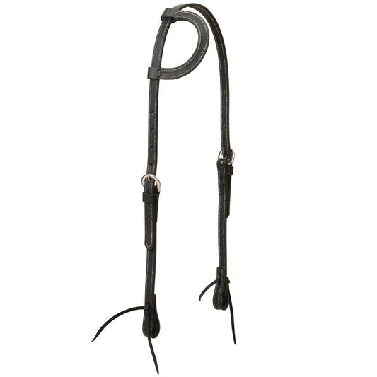 Weaver Black Leather Sliding Ear Headstall