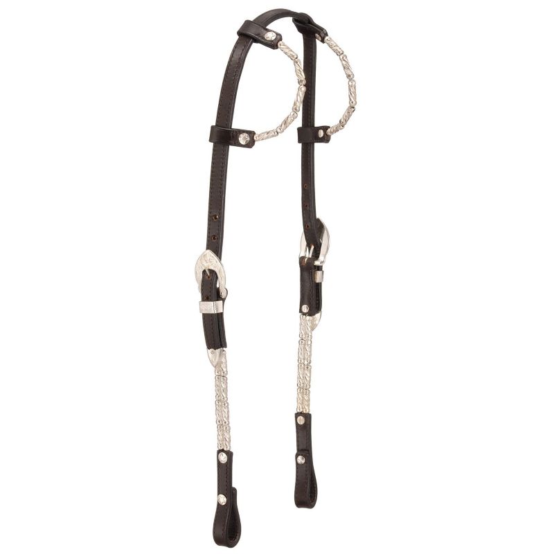 RKing Silver Ferruled Dbl Ear Headstall