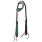 Weaver Turq Cross Carved One-Ear Headstall – Floral Carving