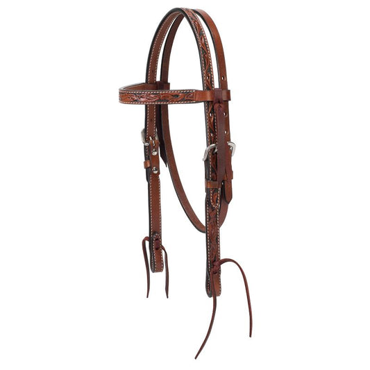 Weaver Turquoise Cross Carved Pony Browband Headstall