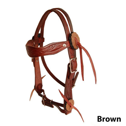 Big Horn Ostrich Print Browband Mini Bridle