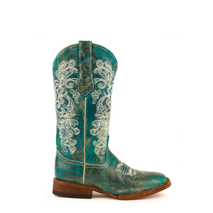 Ferrini Women's Southern Charm Square Toe Turquoise Boots