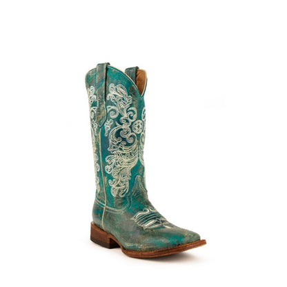 Ferrini Women's Southern Charm Square Toe Turquoise Boots