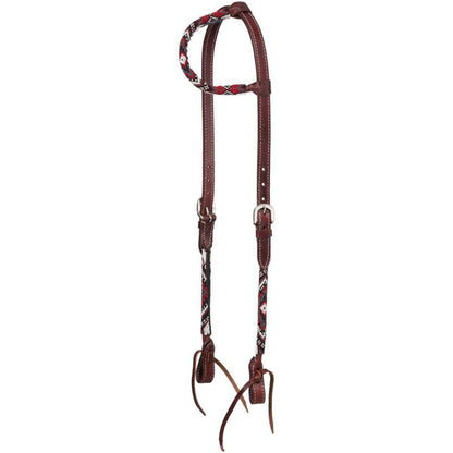 Beaded Red Diamond One-Ear Headstall