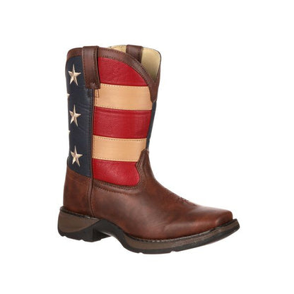 Lil Durango Kids Patriotic Square Toe Flag Boots