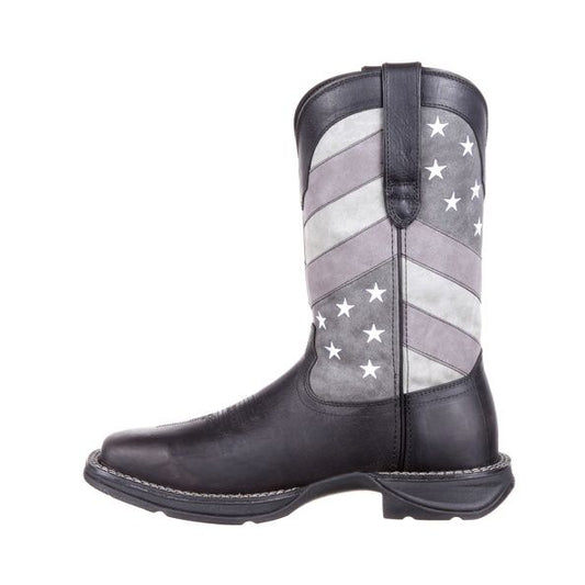 Durango Men's Rebel Faded Black Flag Sq Toe Boots