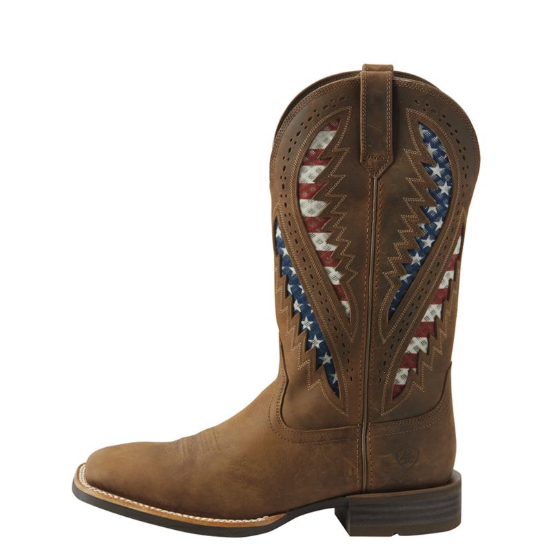 Ariat Mens Quickdraw VentTEK Sq Flag Boots