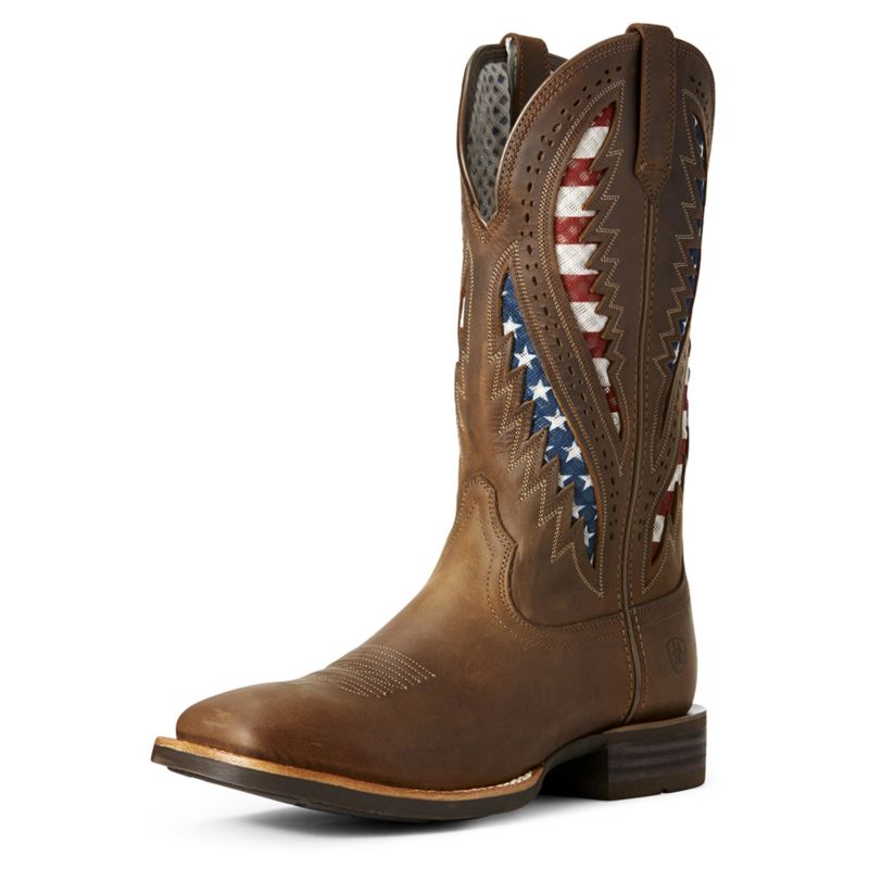 Ariat Mens Quickdraw VentTEK Sq Flag Boots