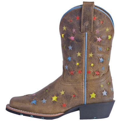 Dan Post Youth Starlett Sq Toe Brown Boots