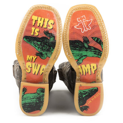 Tin Haul Little Kids Swamp Chomp Square Toe Boots