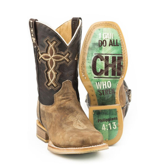 Tin Haul Little Kids' I Believe Square Toe Boots
