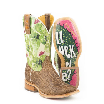 Tin Haul Ladies Cacstitch Square Toe Boots