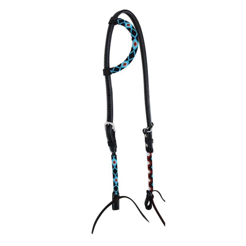 Circle Y Wrapped Bead One Ear Headstall
