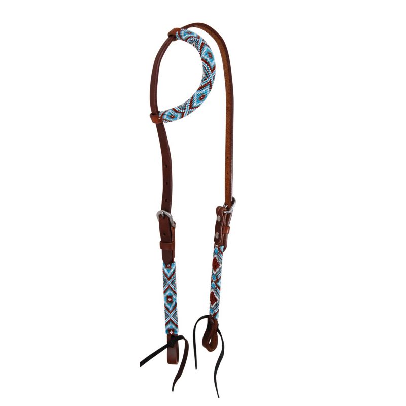 Circle Y Wrapped Bead One Ear Headstall