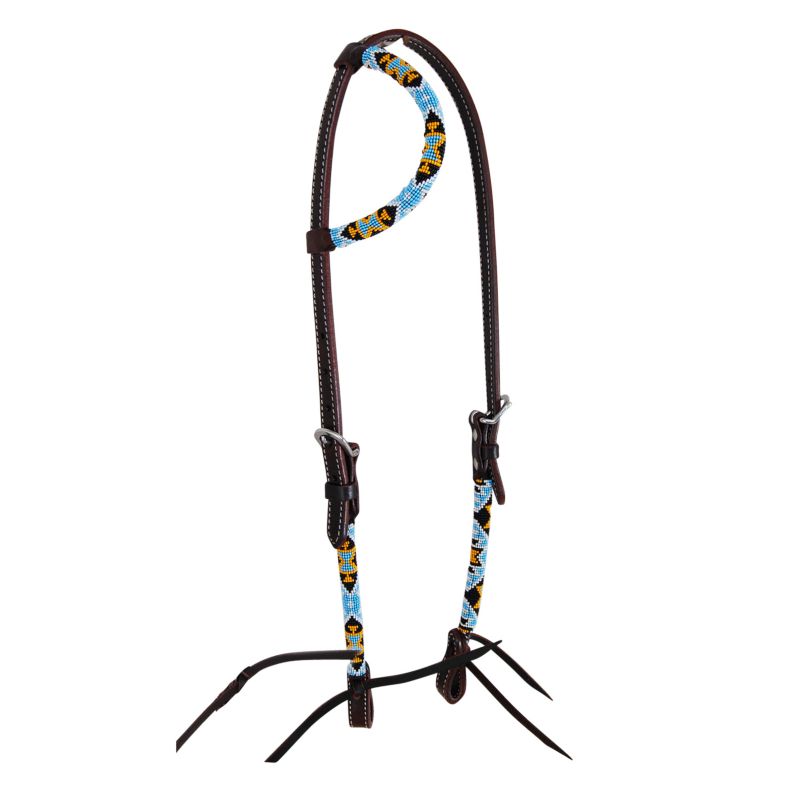 Circle Y Wrapped Bead One Ear Headstall