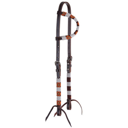 Circle Y Wrapped Bead One Ear Headstall