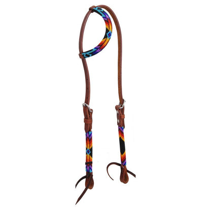 Circle Y Wrapped Bead One Ear Headstall