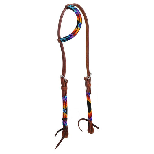 Circle Y Wrapped Bead One Ear Headstall