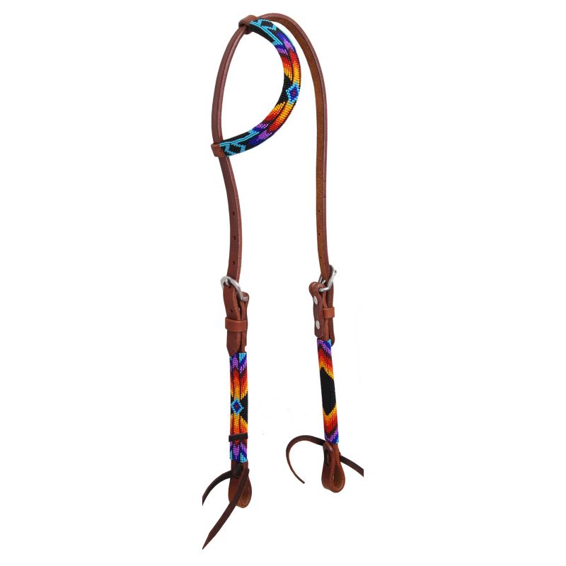 Circle Y Wrapped Bead One Ear Headstall