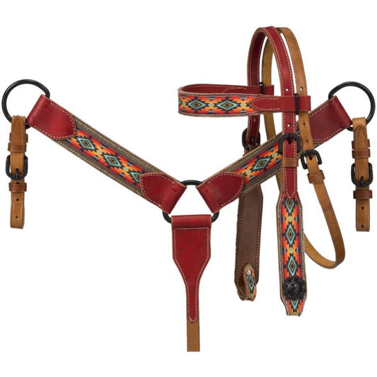 Tough1 Mini Printed Headstall & Breast Collar Set
