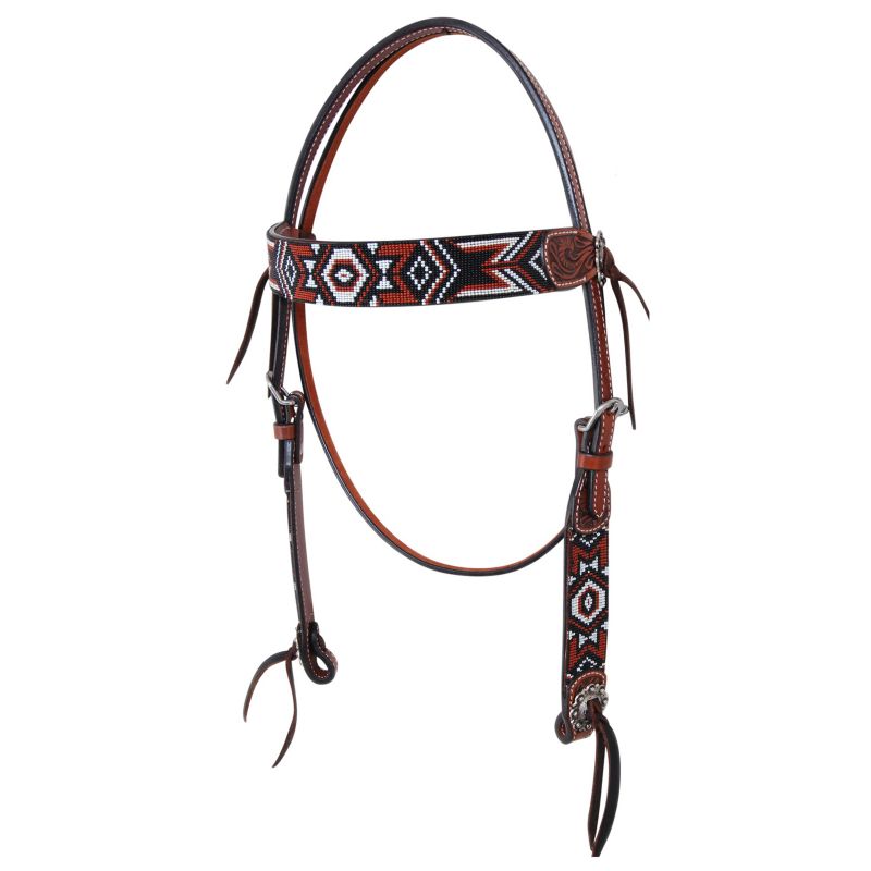 Circle Y Infinity Bead Browband Headstall – Unique Beaded Design