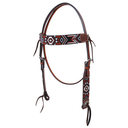 Circle Y Infinity Bead Browband Headstall – Unique Beaded Design