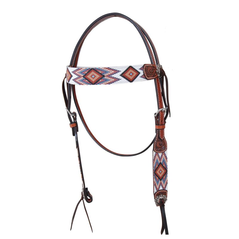 Circle Y Infinity Bead Browband Headstall – Unique Beaded Design