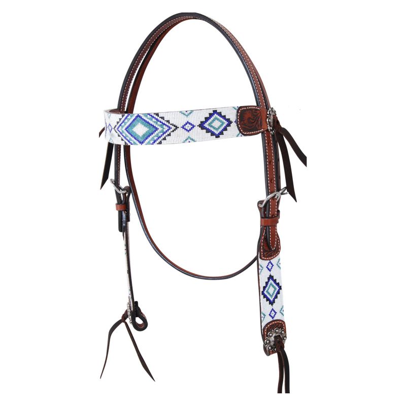 Circle Y Infinity Bead Browband Headstall – Unique Beaded Design