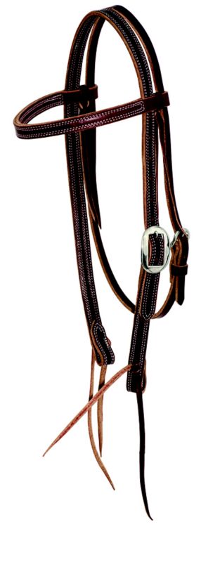 Cowboy Tack 3/4in Latigo Stitch Browband Headstall