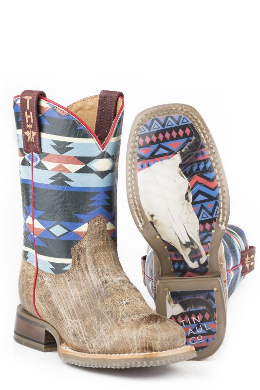 Tin Haul Kids Aztec Western Boots