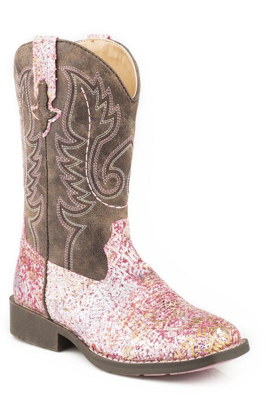 Roper Childs Glitter Aztec Western Boots