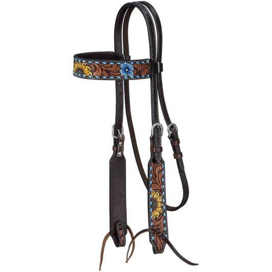Tough1 Sunflower Buckstitch Browband Headstall