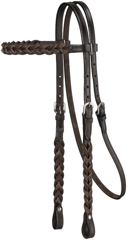 Royal King Braided Leather Browband Headstall