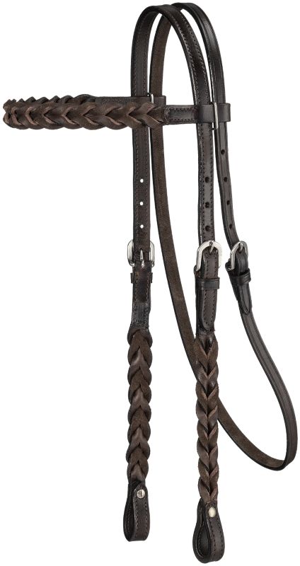 Royal King Braided Leather Browband Headstall