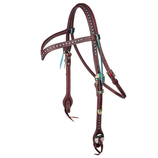 Tabelo V-Brow Headstall Buckstitch Latigo