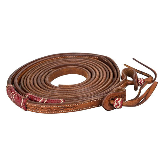 Tabelo Split Reins with Rawhide Trim 5/8 x 7.5ft
