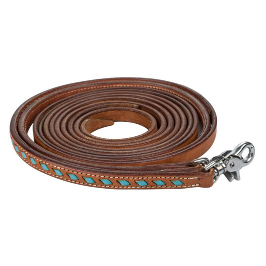 Tabelo Contest Reins with Buckstitching - Chestnut