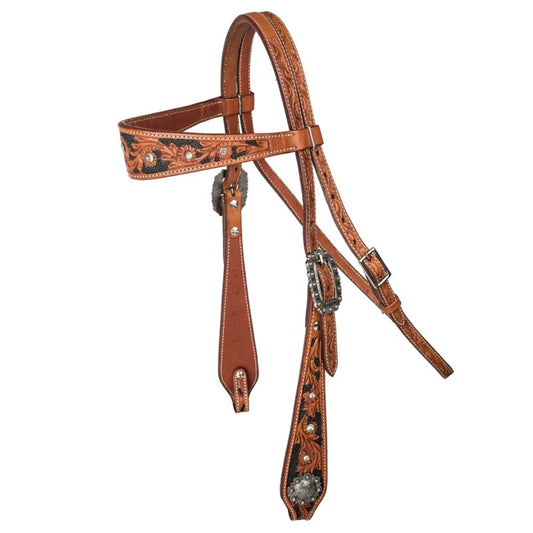 Tabelo Filagree Wide Brow Headstall with Studs
