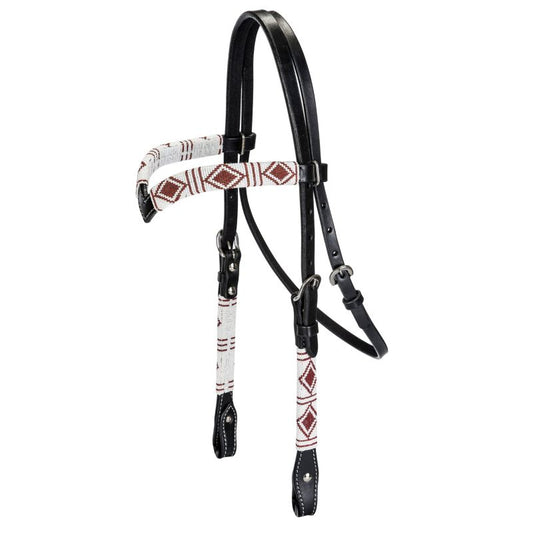 Tabelo V-Browband Beaded Headstall - Black