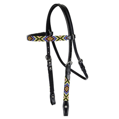 Tabelo Beaded Browband Headstall - Black